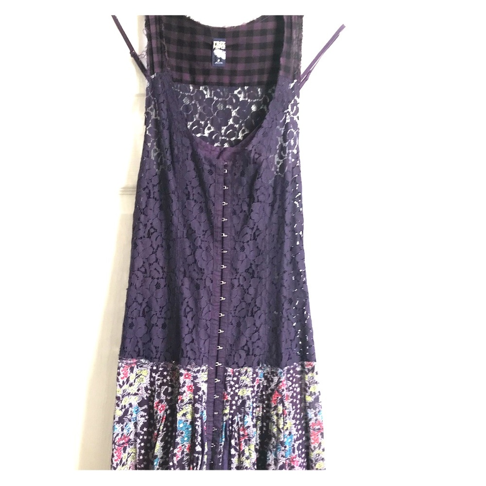 Free people purple lace butterfly corset minidress